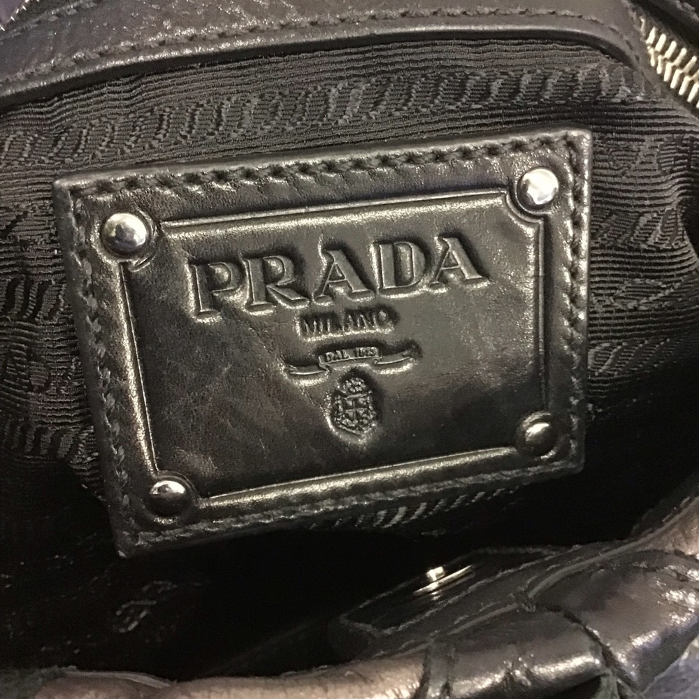 Prada Striped Leather Hobo - Picture 7 of 9